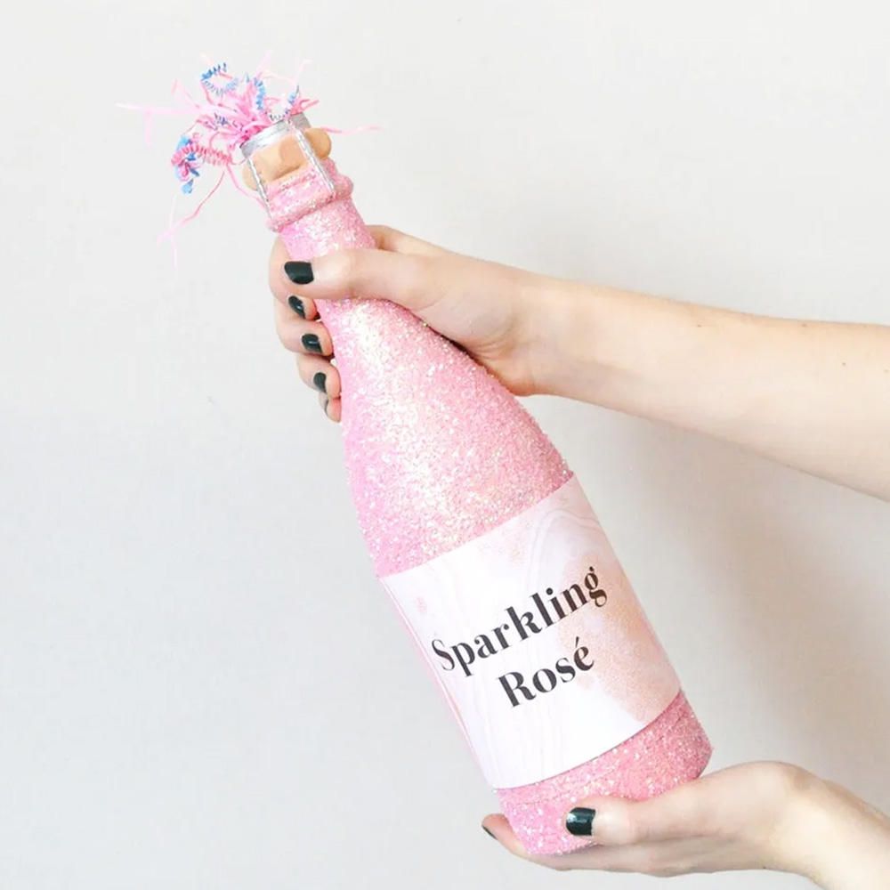 custom pink champagne bottle