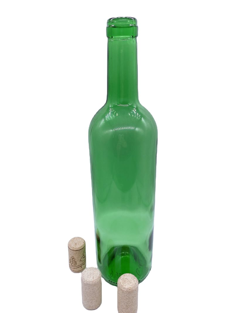 green wine bottle and cork