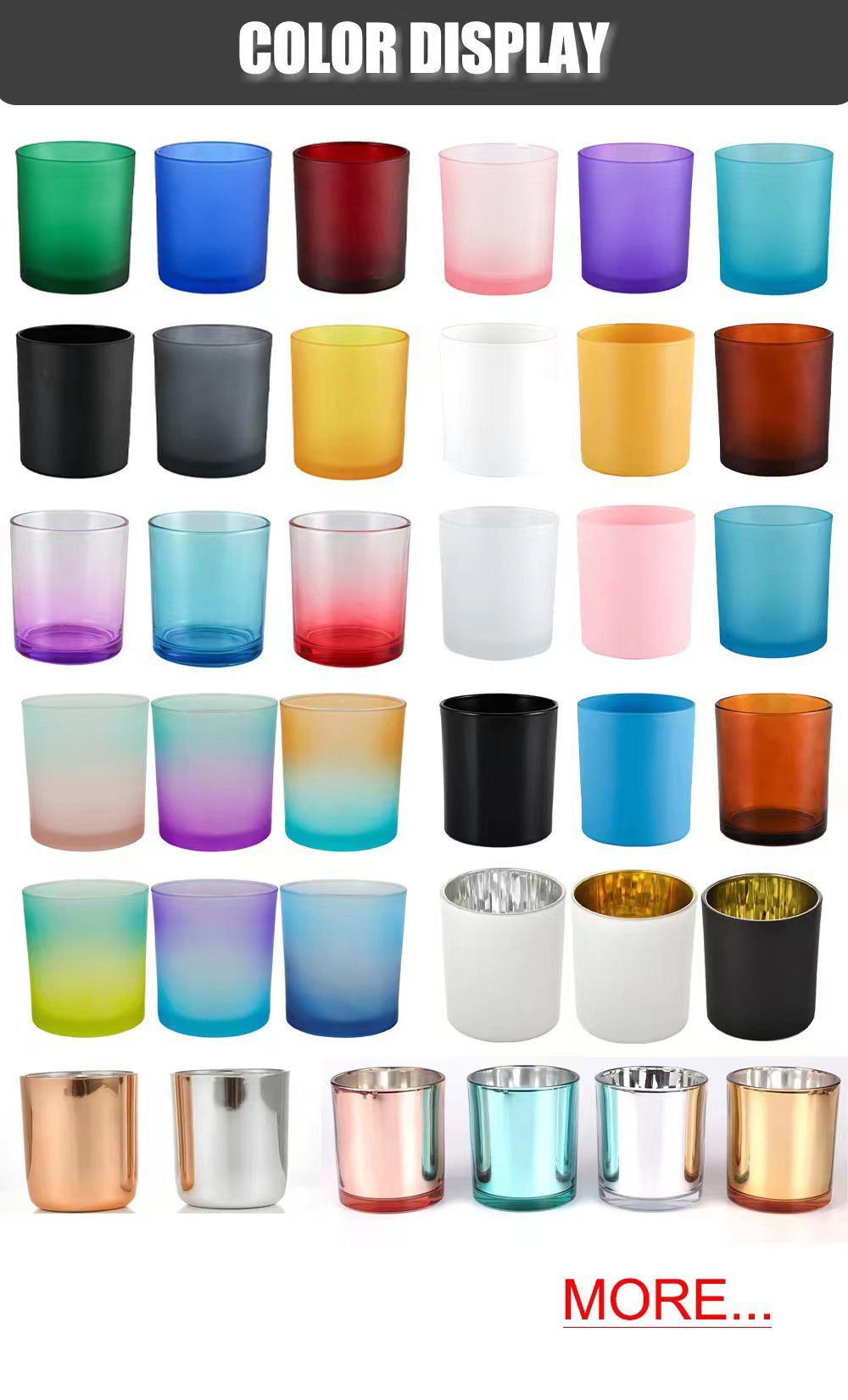 Custom candle jars wholesale-colors