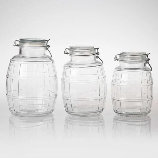 Glass Biscuit Barrel with Clamp Lid